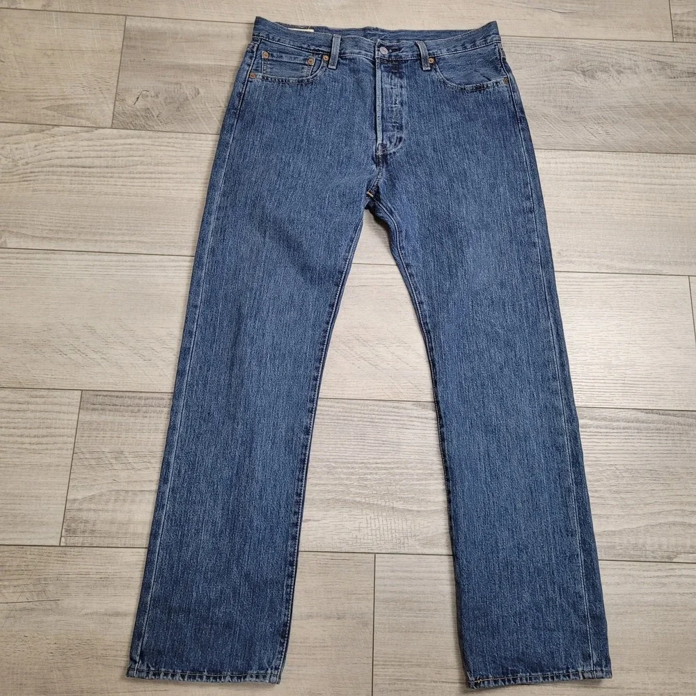 Levi's Premium 501 Original Fit XX Jeans Mens 35x32 Big E Medium Wash Button Fly